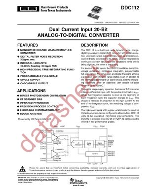 DDC112YK/2K datasheet  